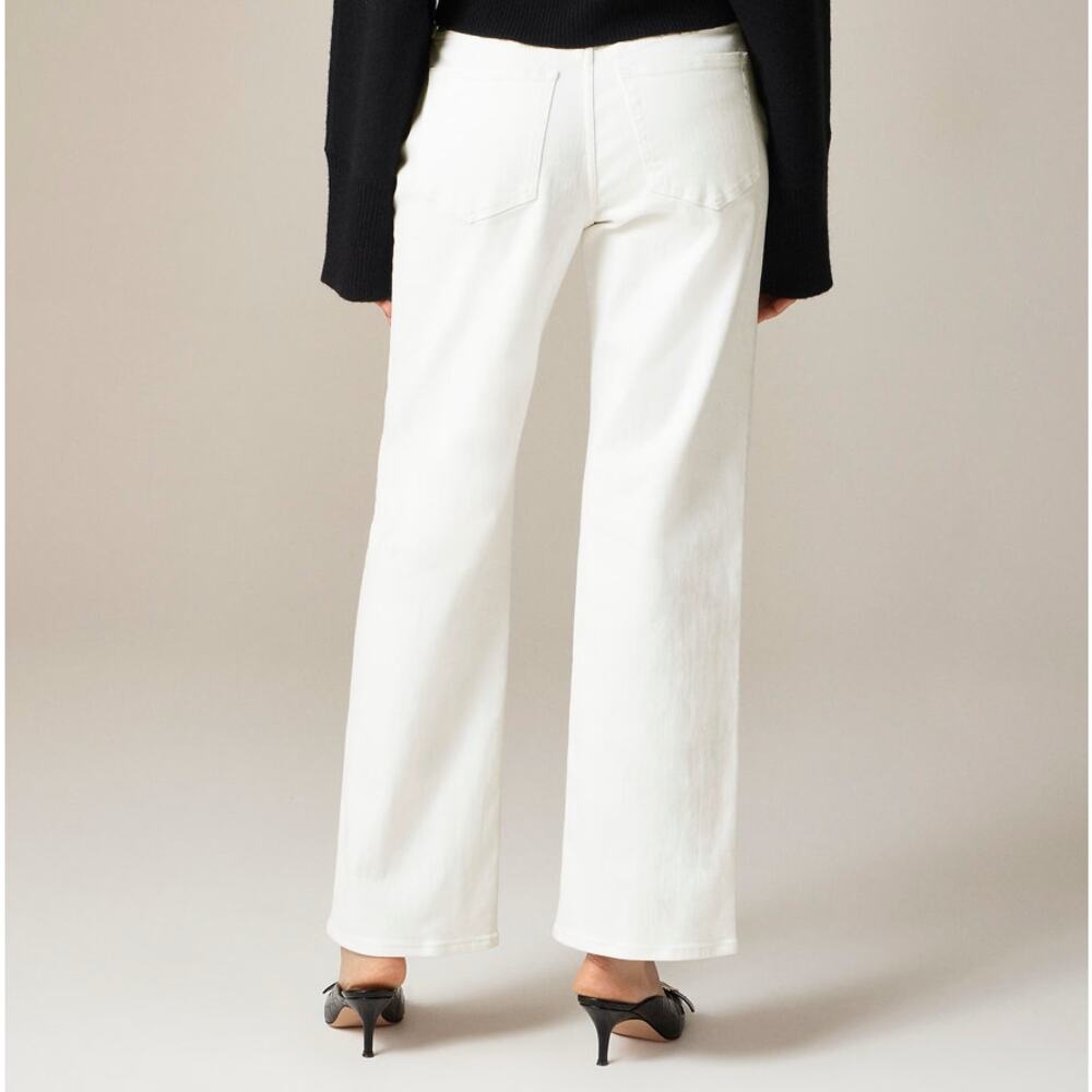 J.Crew 1996 Low Rise Full Length Slim Wide Jean WMNS 30 White Denim Semi-Stretch - Picture 2 of 7